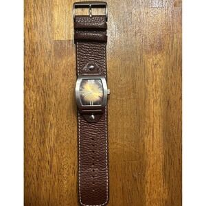 Guess Wide Band Watch with leather band